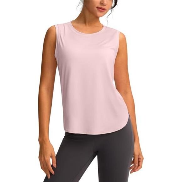 Women's Workout Tank Tops Lightweight Sleeveless Workout Tops Loose Fit - Picture 2 of 8